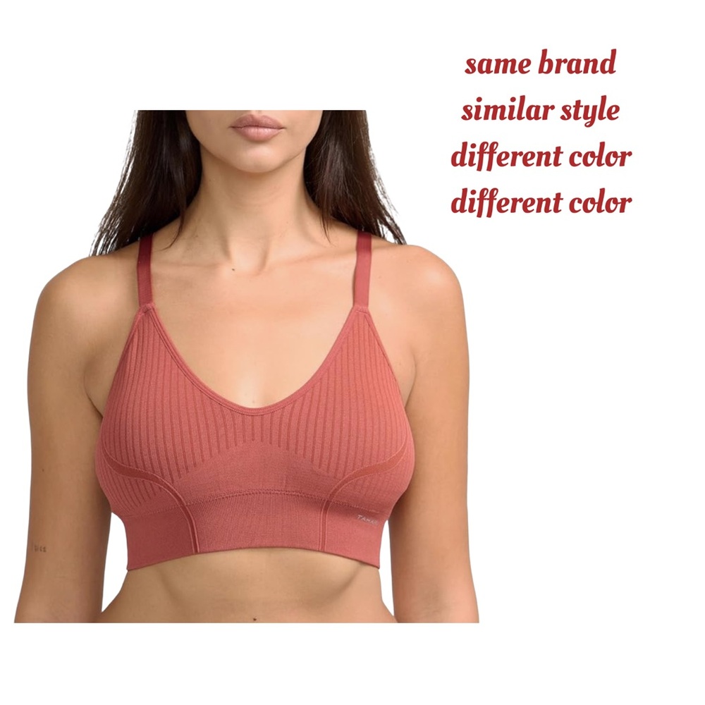🇺🇸🆕 NWOT TAHARI | XL | TAN Seemless Bralette Lace back V-Neck - Picture 15 of 16